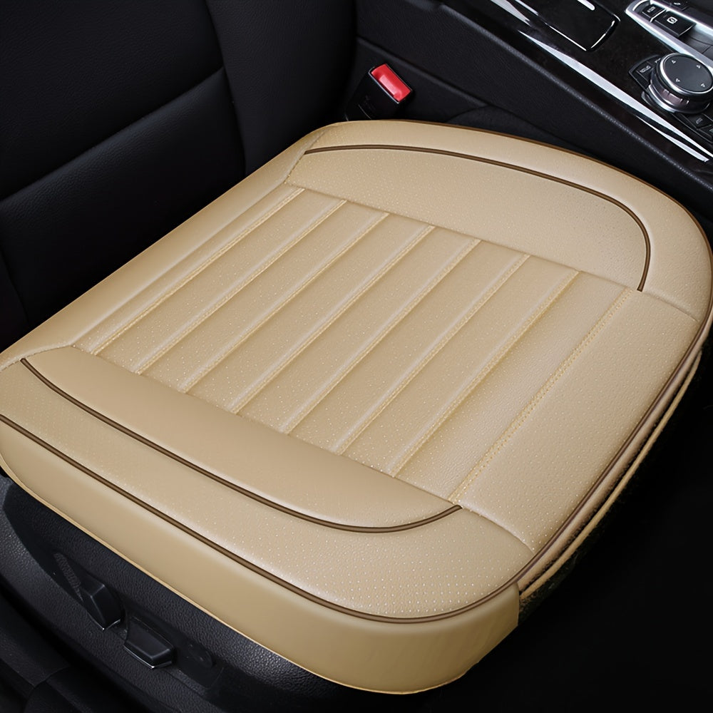 TEMU 1pc Edge Wrapping Comfortable Car Front Seat Cover Cushion Pad Mat Protector, Anti-slip Bottom Seat Cushion Cover For Auto With Breathable Pu