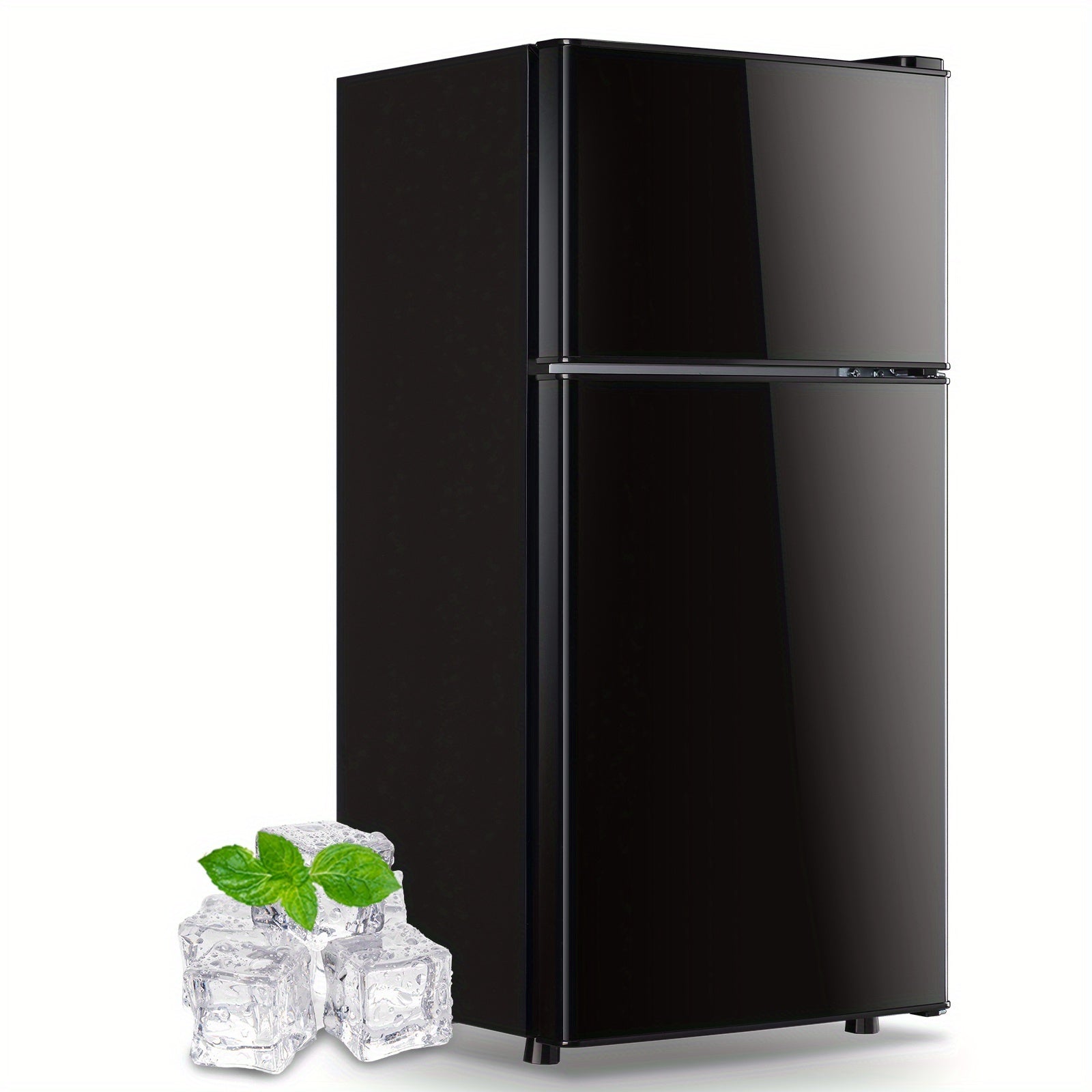 TEMU Demuller 2.6 Cu.ft Mini Refrigerator With Freezer Double Door Personal Small Fridge For 1 Person Removable Plastic Shelves Ideal For Home,