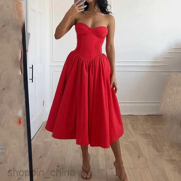 Basic Casual Women Dresses Women's Dress Autumn Sleeveless Bra Solid Color Waist Wrap Dress