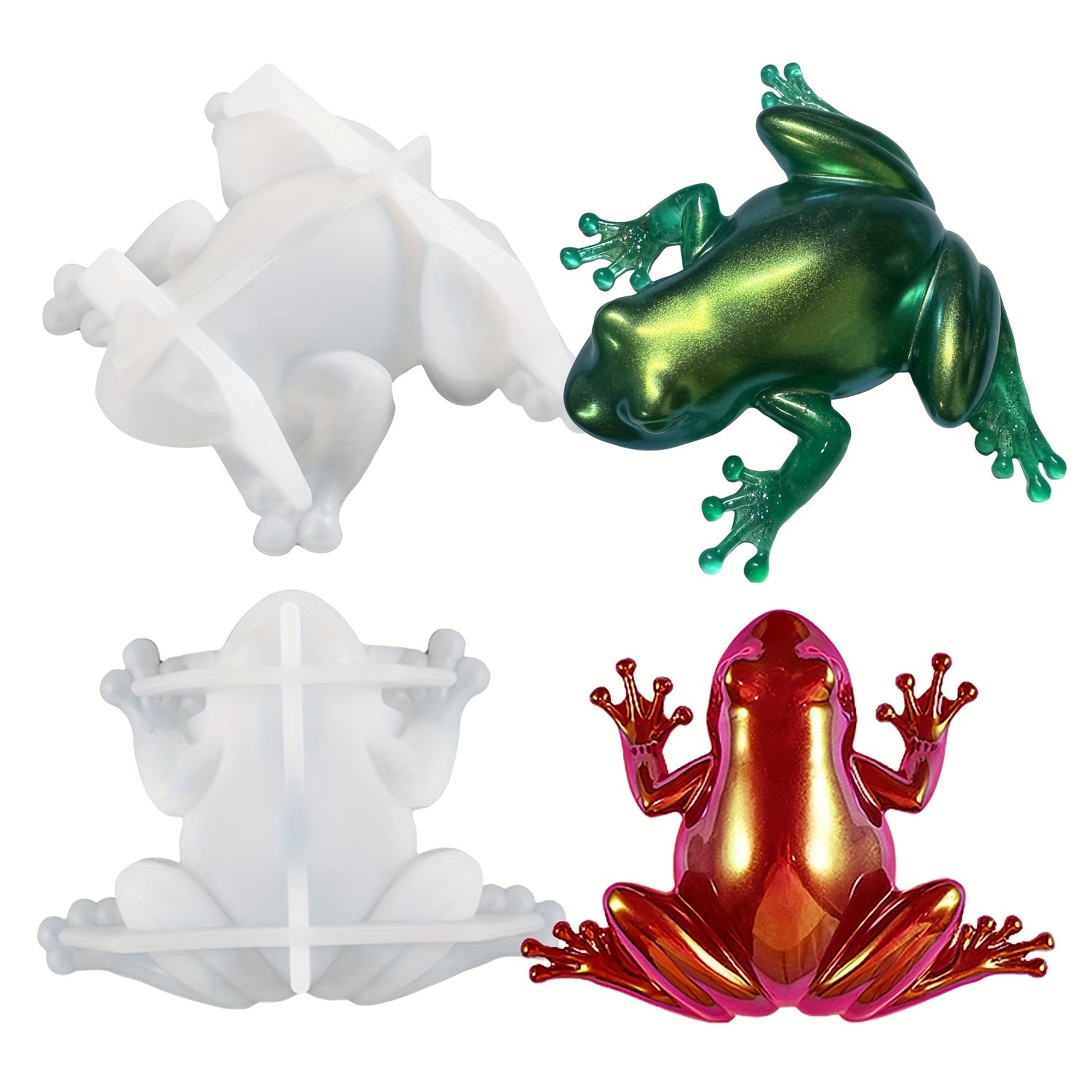 TEMU 2pcs Frog Epoxy Resin Molds, Diy Animals Silicone Resin Molds For Valentine Anniversary Festival Gifts Desktop Ornament Home Decor