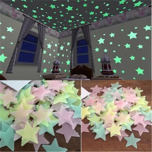 3D Luminous stars Wall Stickers glow in the dark DIY Home Decor for Kids Room living room Wall Decal