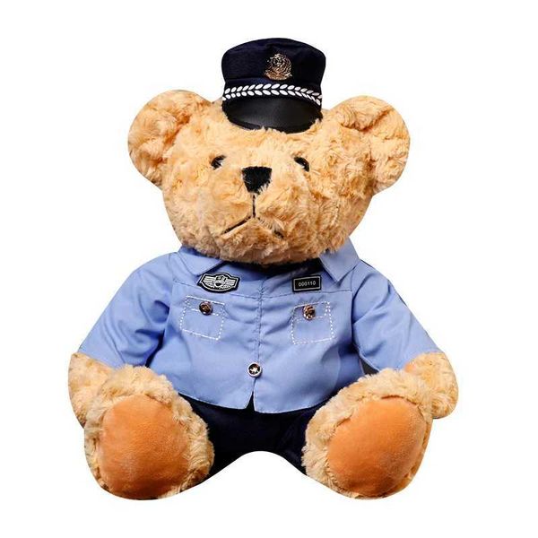 Plush Dolls 27-37CM Funny Toys Creative Traffice Police Bear Plush Toy Stuffed Animal Teddy Plushies Doll For Children Boys Birthday GiftsY2