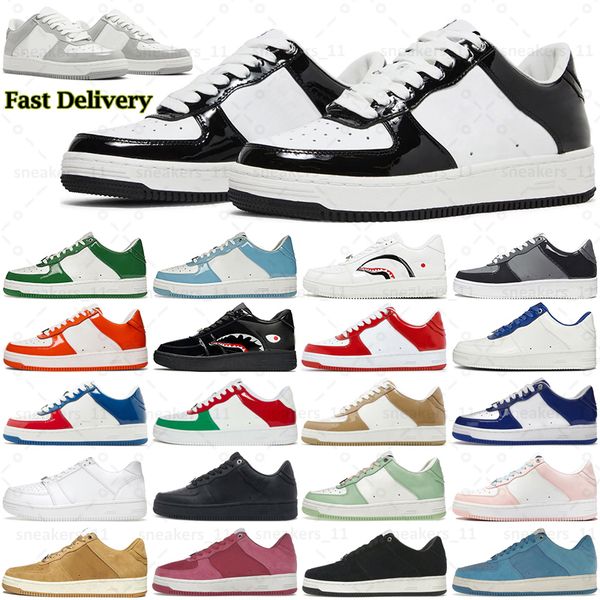 With box Designer Shoes Mens Trainers Platform Sneakers Womens Low Black Camo Patent Leather Camouflage Skateboarding Jogging Sports Schuhe