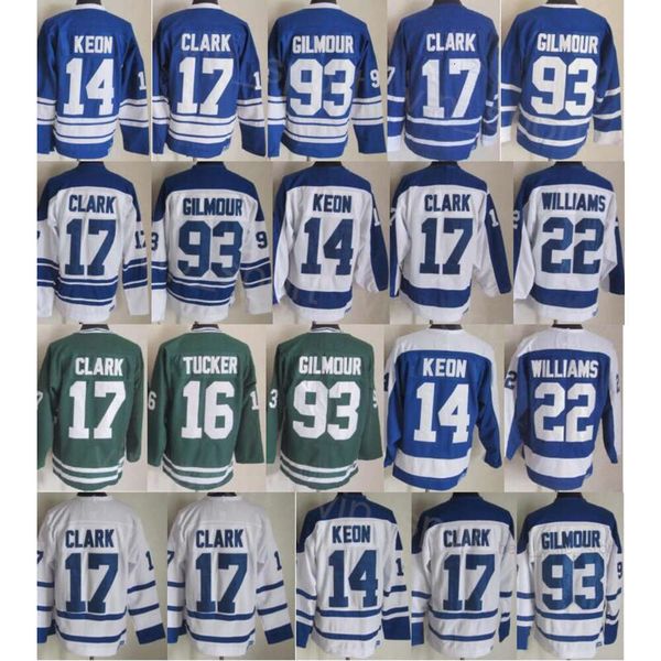 CCM Hockey Retro 16 Darcy Tucker Jerseys Retire 22 tiger Williams 17 Wendel Clark 14 Dave Keon Vintage Classic 75th Anniversary Embroidery A