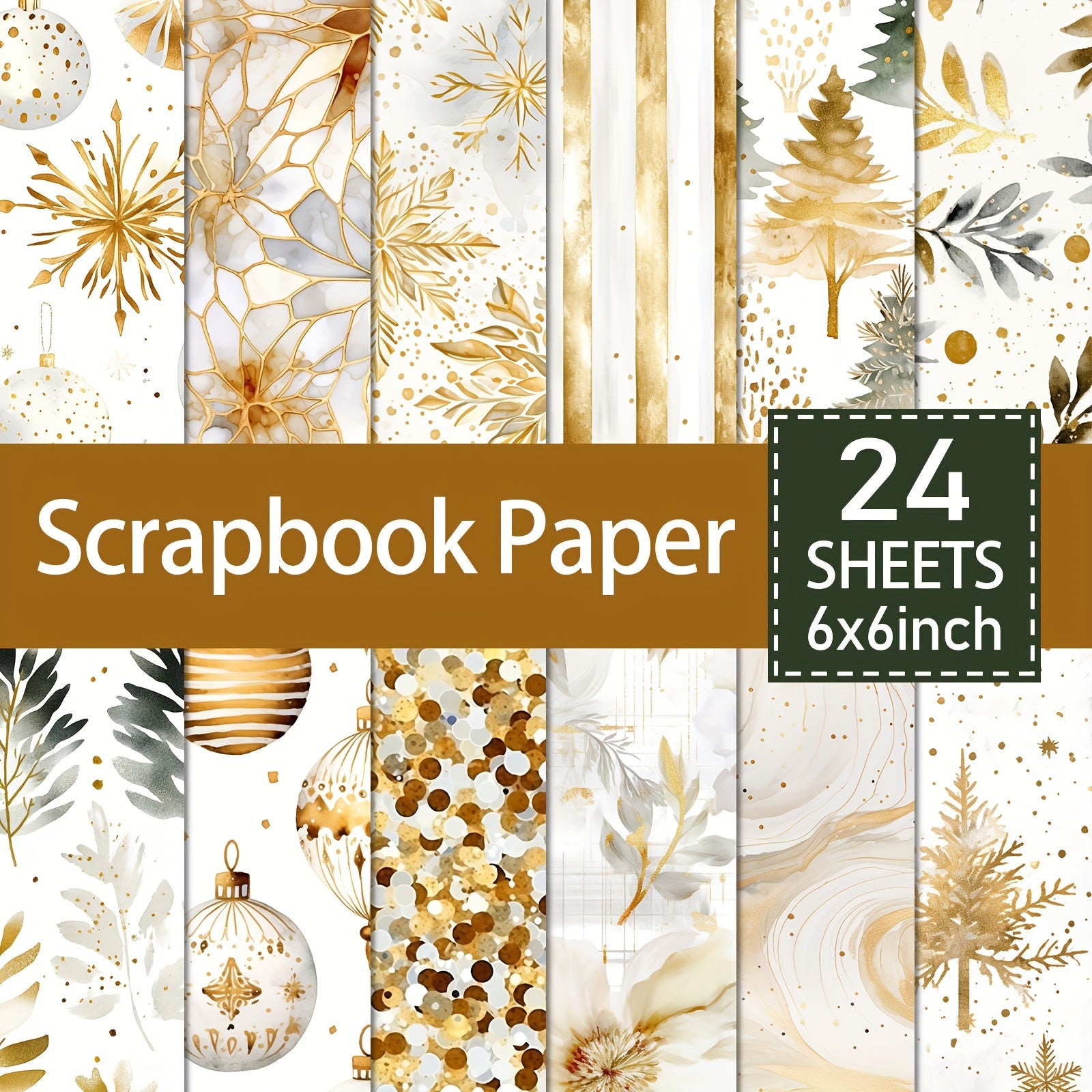 TEMU 24 Sheets Vintage Christmas Paper Pad - 6x6 Inch, Crafting And Preserving