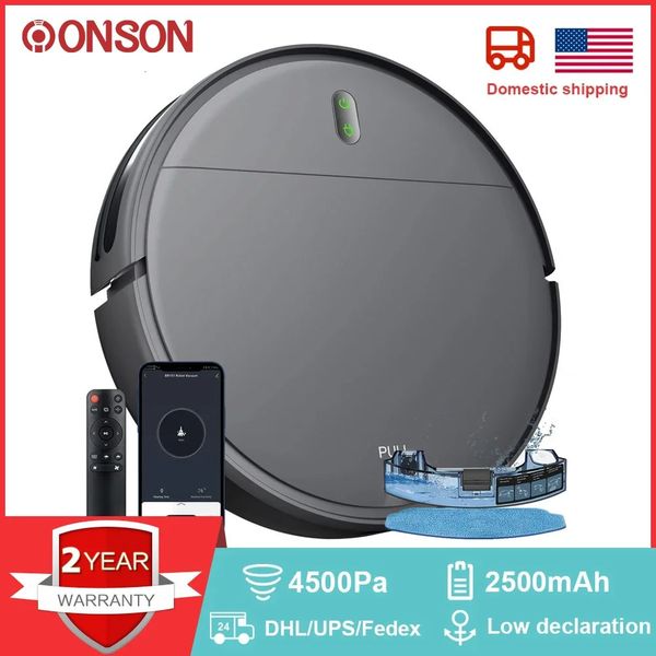 Vacuums ONSON BR151 4500Pa Robot Vacuum Cleaner Multiple Floors Maps Restricted Area Setting Smart home Support Wifi-alexa-tuya app 231121