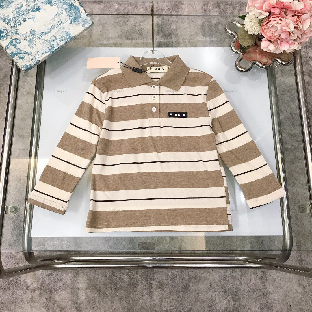 Top Long sleeve POLO shirt gradual stripe design baby shirt kids designer clothes autumn boy girl lapel tees A000X07N057