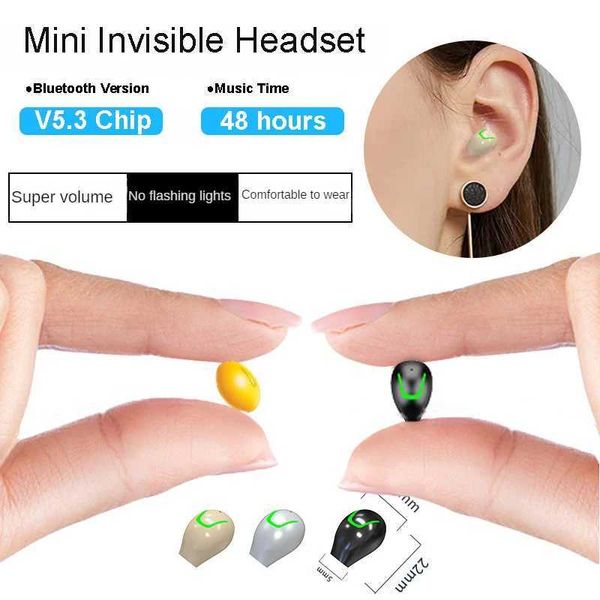 Mini Invisible Headset Bluetooth 5.3 in-ear Earphones TWS Wireless Headphones ENC Noise Reduction HiFi Earbuds With Microphone Y240823