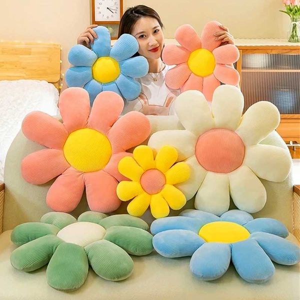 Daisy flower pillow filling sofa seat floor mat cartoon sunflower butt relaxation pad home decoration X241022