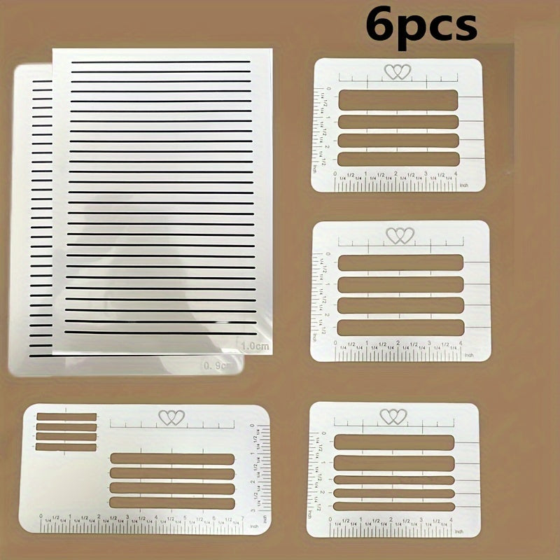 TEMU 6 Pack Of Paper Crafting Templates With Rulers - Invitations, Greeting Cards, And Calligraphy Practice