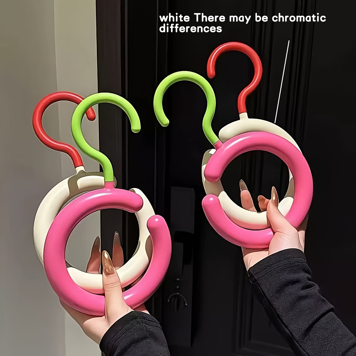 TEMU 4pcs Dopamine Style Rotating No-drill Wall Hooks, Vibrant Colorful Durable Plastic Hangers For Scarves, Hats, Bags, Keys - & Office Organizer,