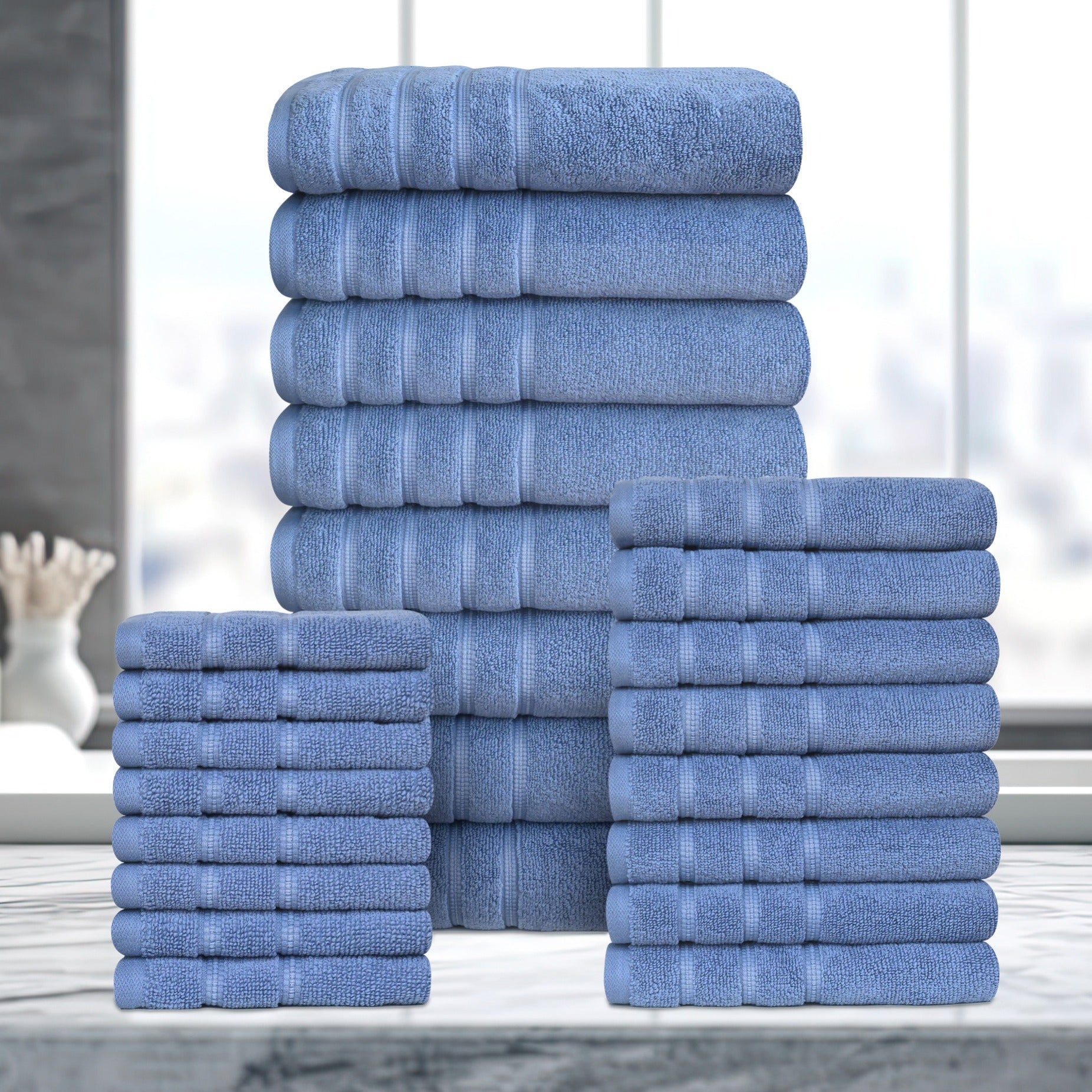 TEMU 24 Piece 0 Twist Towel Set . The Set Of For Its , Absorbency, And Durability. Includes 8 Bath Towels (27" X 54"), 8 Hand Towels (16" X 28"), 8
