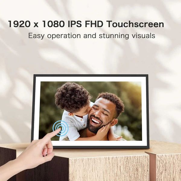 Digital Picture Frame WiFi 15.6 Inch Frameo Digital Photo Frame 32GB Memory 1920*1080 IPS HD Touch Screen Auto-Rotate Share T250118