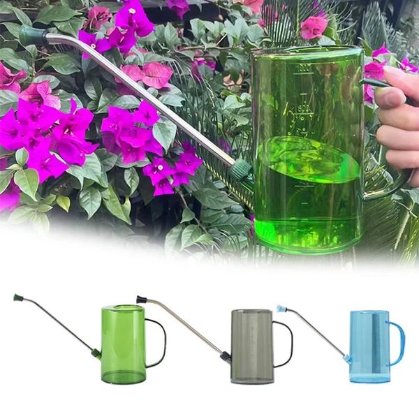 Watering Can With Sprinkler 1000ml Long Mouth Transparent Comfortable Grip Cultivate Flowers Plants Pot Garden Supplies 241120