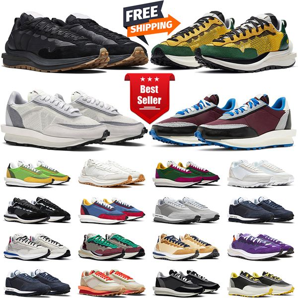 free shipping LDV Waffle outdoor designer shoes sacais mens sneakers women trainers Hundred Hollowed Fragment Grey Kiss of Death Black White