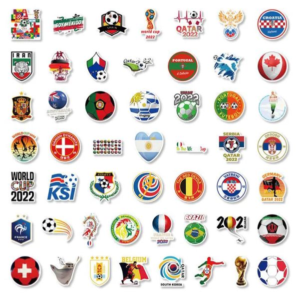 100pcs-set Waterproof Car World Football Cup Stickers Graffiti Patches Decals for Motor Luggage Skateboard Laptop