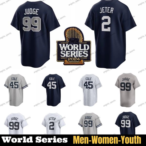 Baseball 2024 World Series Stanton Soto Mayza Berti Cole Cousins Gil Aaron Judge 99 Volpe Marcus Stroman Custom Stitched Men Women Kids