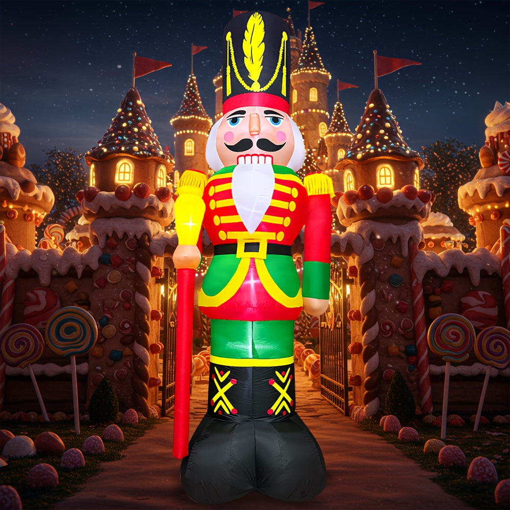 TEMU 12ft Christmas Inflatables, Giant Christmas Inflatables Nutcracker, Lighted Christmas Soldier Yard Decorations, Blow Up Outdoor Christmas Decor