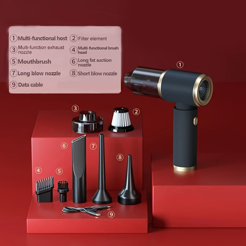 TEMU 1pc Multi-functional Wireless Handheld Vacuum Cleaner, Usb Rechargeable With Strong Suction, Portable Mini Cleaning Vacuum With 0.3l Dust