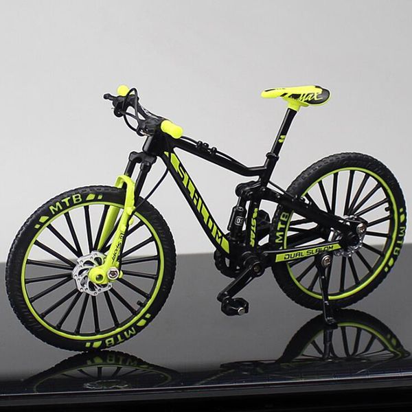 Novelty Games 1 10 Mini Alloy Bicycle Model Diecast Metal Finger Racing Mountain Bike Folded Cycling Ornaments Collection Toys For Children