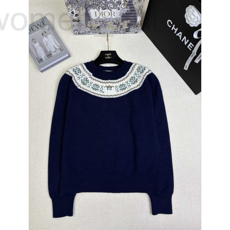 Women&#039;s Knits & Tees designer Round Neck Knitted Cardigan Autumn Winter New Color Block Jacket Jacquard Design Commuting Outerwear XMEP