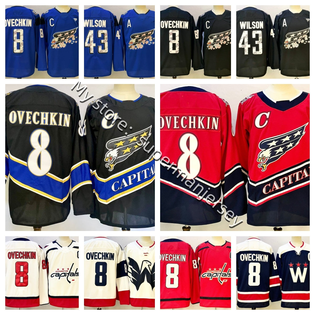 8 Alex Ovechkin washingtons hockey jersey capital jersey Oshie Dubois Tom WilsonS Logan Thompson Jakob Chychrun Charlie Lindgren Nicklas jerseys 202