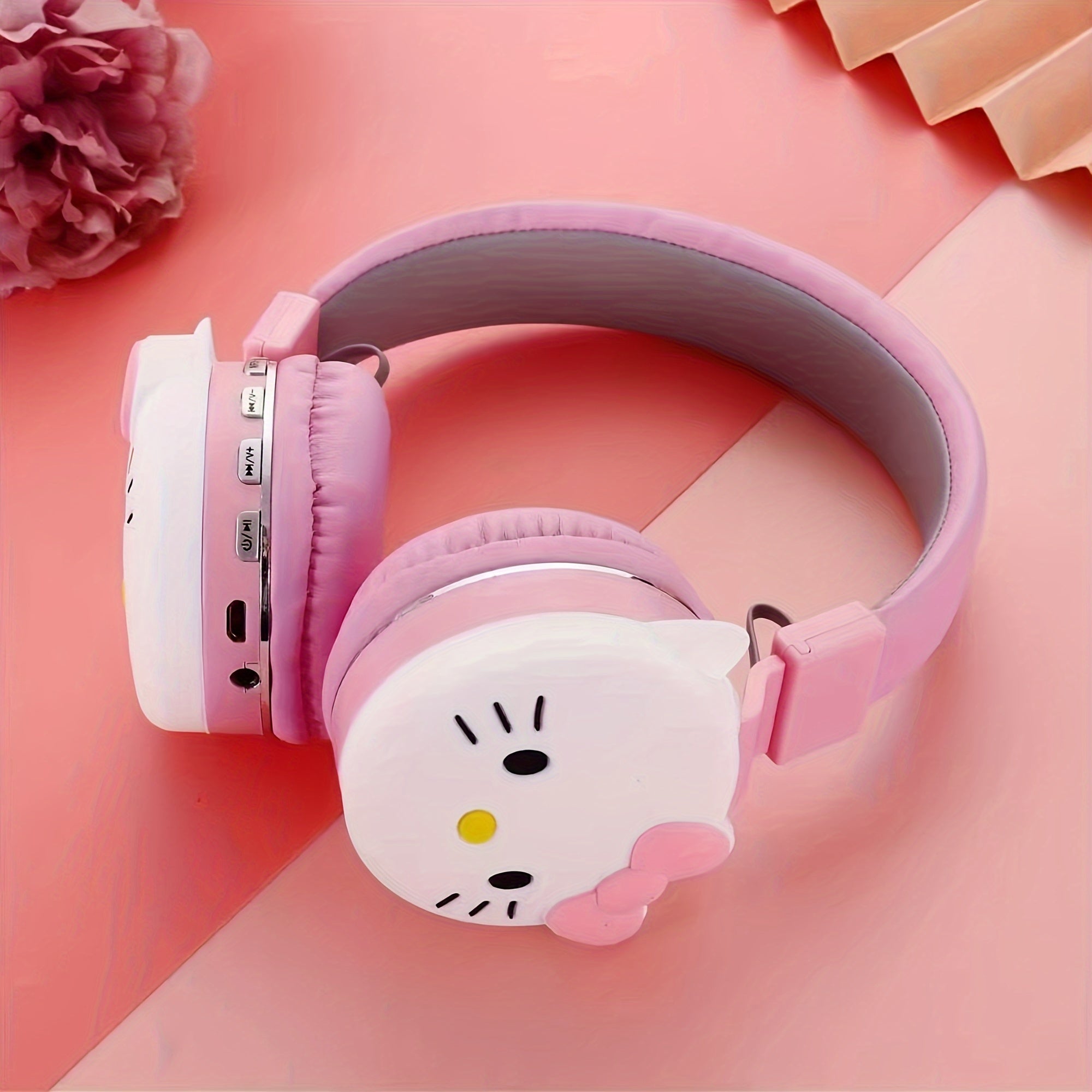 TEMU For Hello Kitty Headphones Foldable Wireless Headset Girls Teens Cute Earphones, Gaming Headset, Canceling Noise With Hd Mic, Type-c Charging