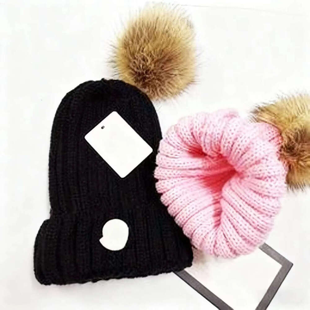 Bobble Kid Beanie Adult Parent-Child Caps Pom Keep Warm Bonnet Women Winter Hat Kids Beanies Knit Children Hats Boys Suitable For 1-12 Years Old