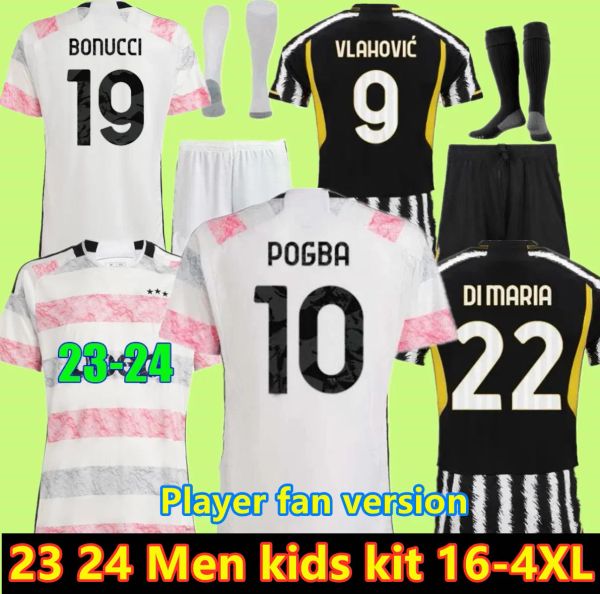 23 24 VLAHOVIC CHIESA MILIK soccer jerseys 2023 2024 POGBA men kids set BONUCCI football shirts DI MARIA uniforms Fagioli Danilo maglia da c