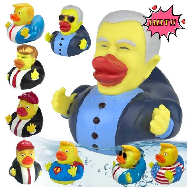 Baby Bath Toys New Trump Rubber Duck Baby Bath Toy Trump Commercial Fun Duck Toy Childrens Birthday Gift Baby Bath Floating Duck CL250113