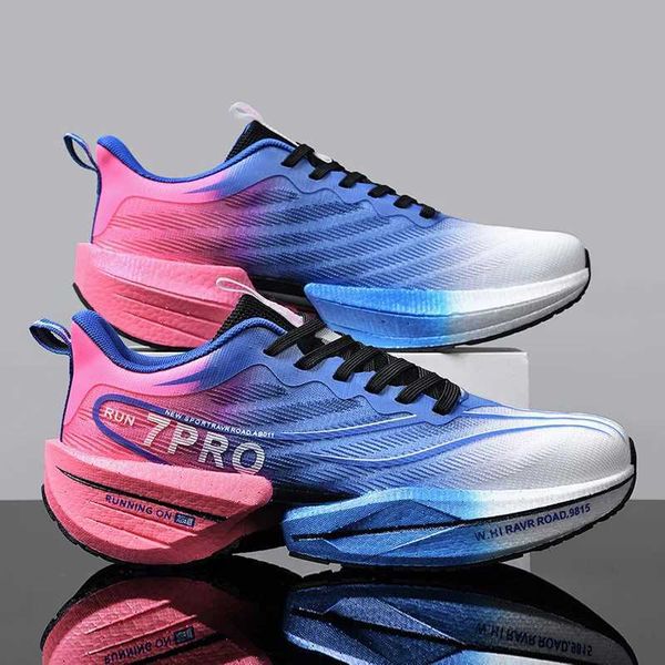 Marathon Air Cushion Men Sports Running Running Shoes Breathable Lightweight Feminino confortável Athletic não esquilo Carbon Plate Sneakers
