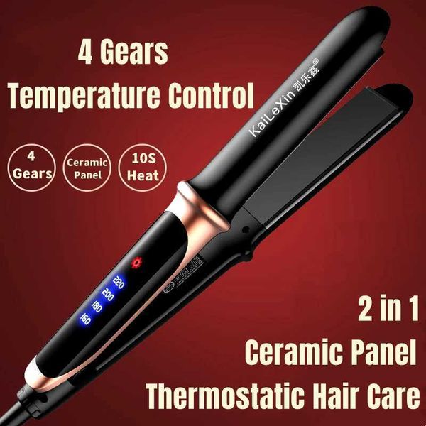 Hair Curlers Straighteners 4-speed adjustable temperature 2-in-1 professional flat iron straightener for quick warm hair styling tool used w