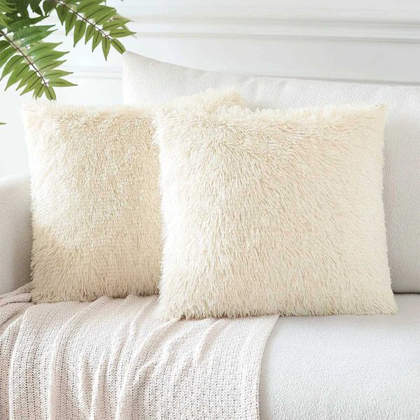 Pillow Case Luxury Faux Fur Throw Cover Deluxe Decorative Plush Case Cushion Cover For Sofa Bedroom Car Home Decor caseC241202C250212