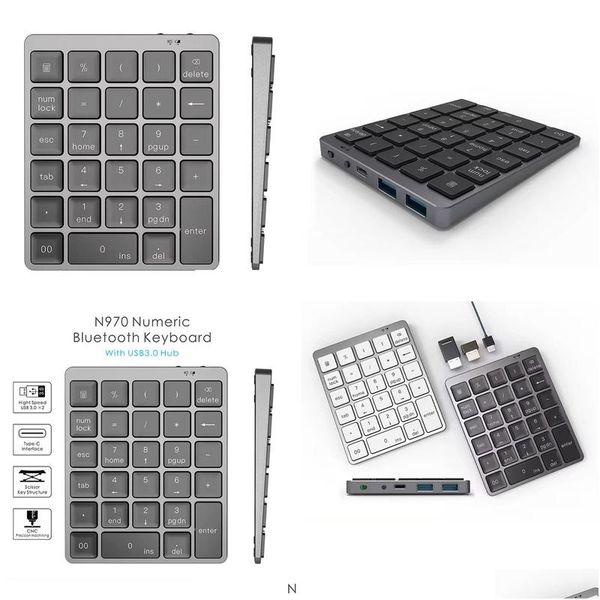 Other Keyboards Mice Inputs High Quality Wireless 28 Key 2.4G Bt Numeric Keyboard Keypad For Laptop Pc Drop Delivery Computers Network Otel3