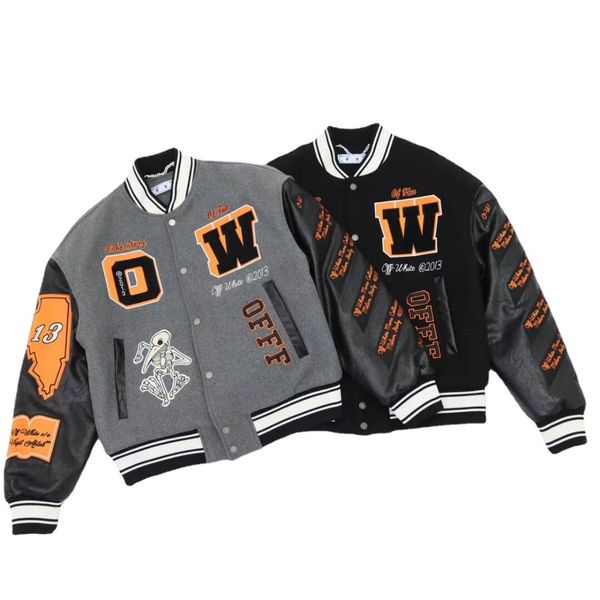 Designer Men&#039;s Clothing Windbreaker Spring Autumn Fashion Outdoodr Coats Streetwear Outerwear Wool Baseball Jackets Man Black XL Loose