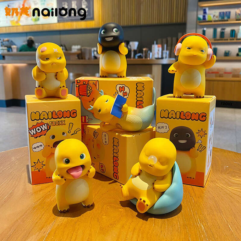 nailong plush Official Milk Dragon Daily Life Series labubu Blind Box Desktop Figurine Doll Trendy Toy Decoration Car Ornament