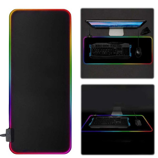 LED Light Mousepad Anti-Slip Rubber Base Glowing Gaming Mouse Pad 11 Light Modes Cputer Keyboard Mousepad for Gamer ortsT250121