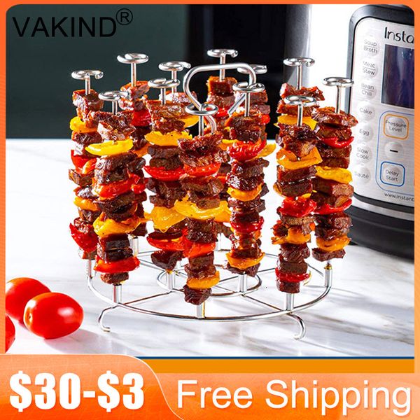 BBQ Tools Accessories Skewers Grill Stands Multifunctional Food Dehydration Holders Airfryer Steaming Stand Accessories Kitchen Gadgets 2307