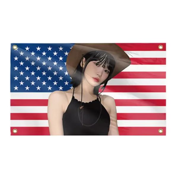 Chaewon America Flag 5x3 FT Funny Tapestry Post Banner With 4 Grommets Outdoor Indoor For Bedroom Living room Wall Decor