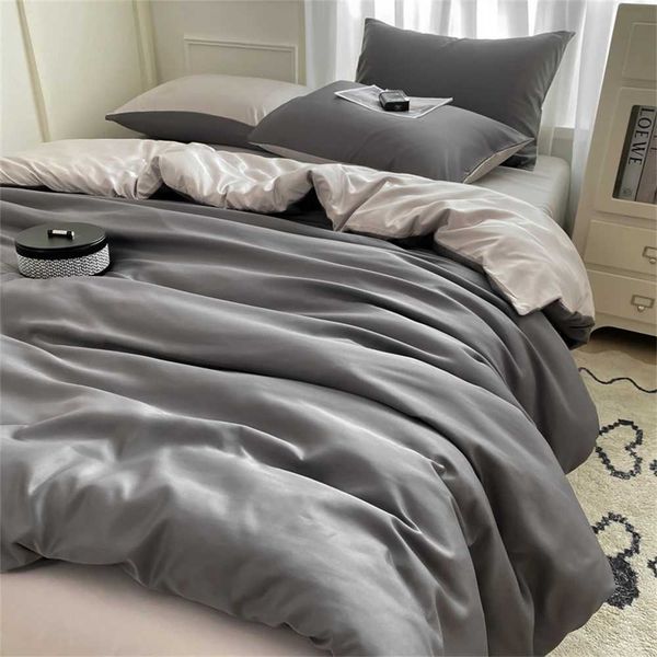 Bedding silk washed down duvet covers pillowcases bedding four piece sets duvet covers bedding single and double king bedding M241005