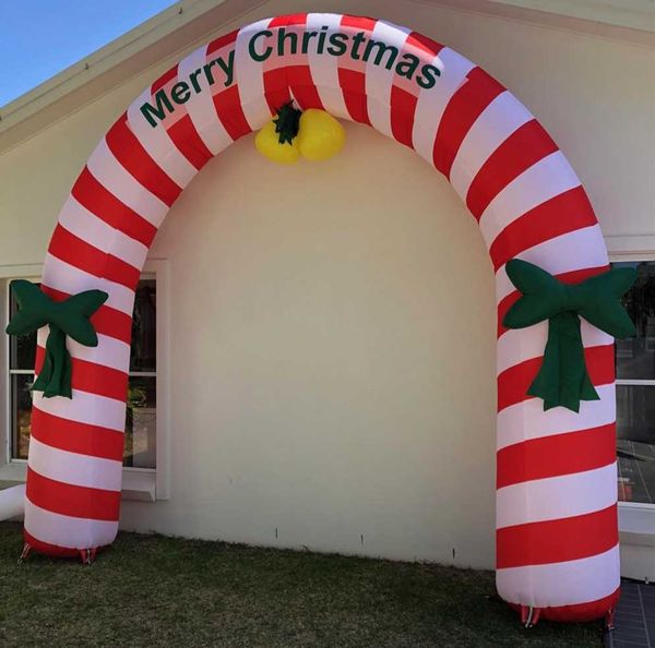 Factory directly Christmas ads inflatable santa arch candy-santa claus-tree-castal archway with blower-4