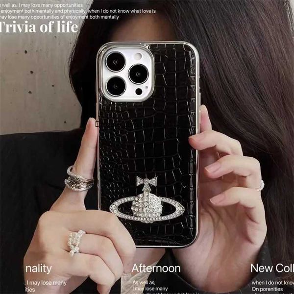 Electroplated Silver Fashion Phone Case For IPhone 15 Pro 14promax 14Plus 13 12 11 Antifouling Shell glitter planet designer phone cases
