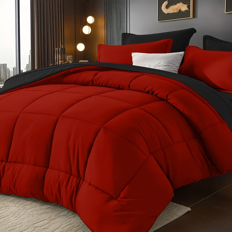 TEMU 3pcs Solid Color Comforter Set, Comforter, Includes 1-2 Pillowcases, Breathable Comforter, Warm Winter, Comfortable Winter Comforter, Soft And