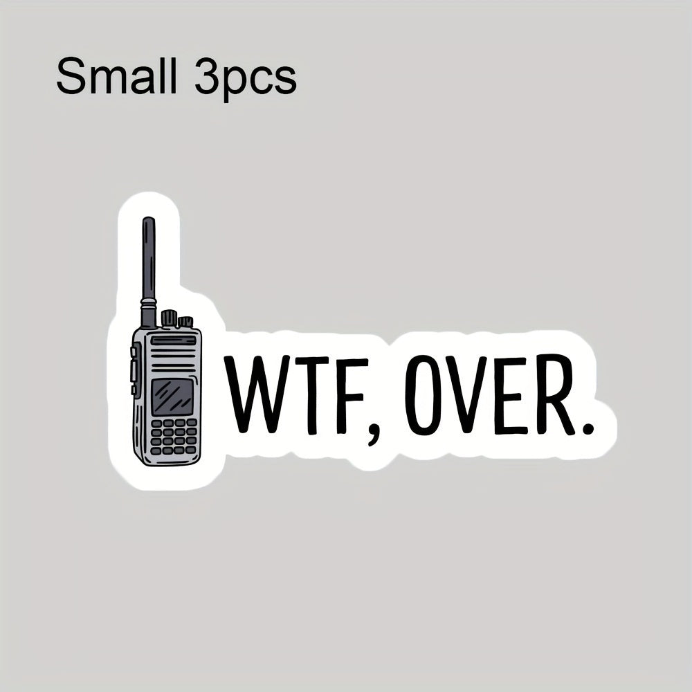 TEMU 3pcs Waterproof Vinyl Sticker With , Funny Sarcastic Decal For Laptop, Car, Water Bottle, Desk - Durable Paper Material, Meme Inspired Sticker -