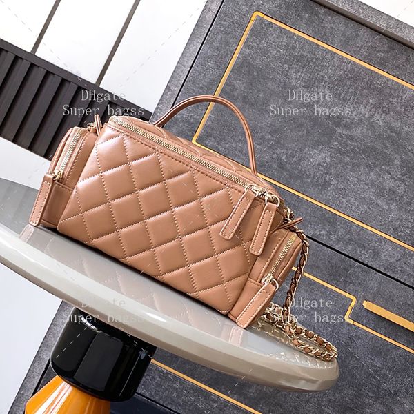 Camera bag designer Bowling Bag 23CM Lambskin Woman Handbag TOP Quality Luxury shoulder bag With box C655