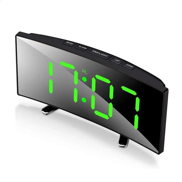 Digital Alarm Clock Curved LED Electronic Digital Desktop Clock Bedroom Decor Table Clock Bedside Alarm Clock 250113