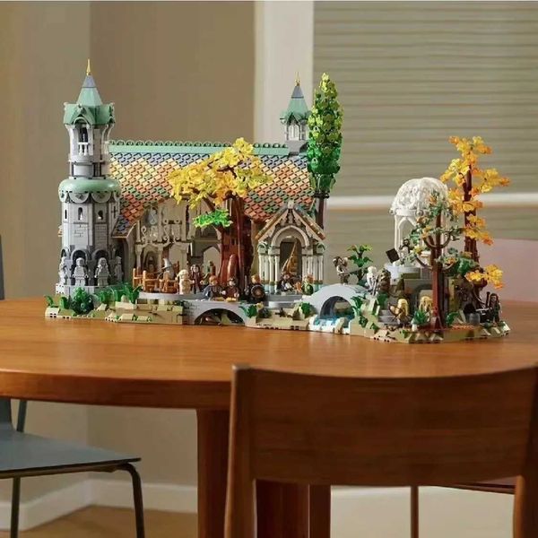 Blocks 6167Pcs Creative Expert Icons Movie Lorded of Rings Rivendell Castle Model Building Blocks 10316 Street View Toys Z250117