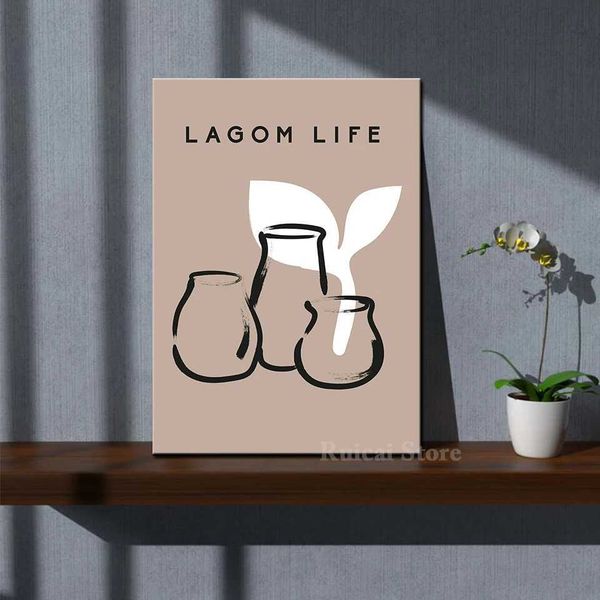 Minimalist Wall Art Posters Minimalist Living Vases Plant Wall Canvas Printing Home Decoration Y250111