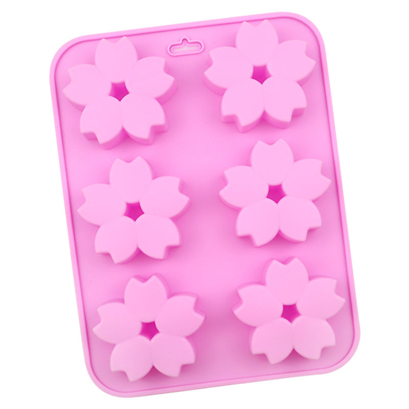 Silicone Flower Cake Mold - 6 Cavity Design for Fondant, Chocolate & Candy Decoration