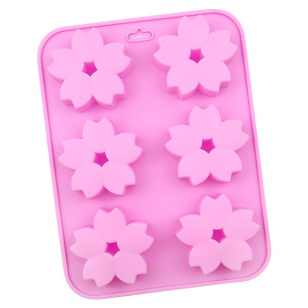 Flower Cake Mold Silicone Flowers Fondant Molds for Fondant Chocolate Candy 6 Cavity 122142